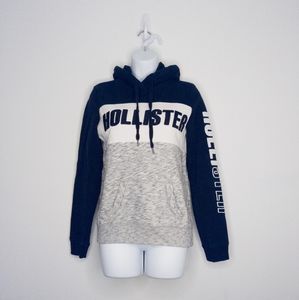 Hollister Color Block Hoodie Size Extra Small Black, White, & Gray Pullover